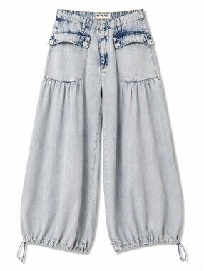 We The Free Lotus High Waist Tie Hem Barrel Leg Jeans
